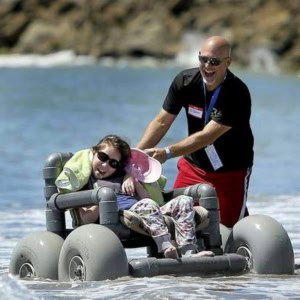 our-adventures-beach-wheelchair day on the beach wheelchair rides