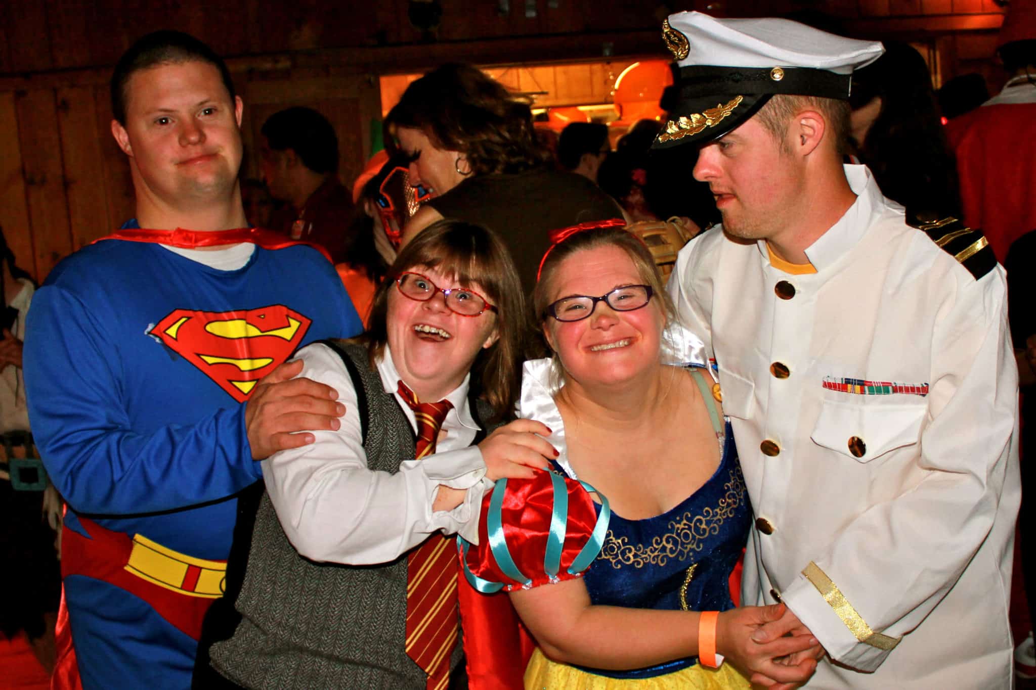 Friends in costume at Halloween Dance party